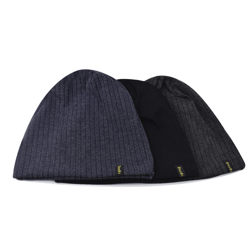 thin cotton knitted hat with letter embroidery, view 3 - MRSLM