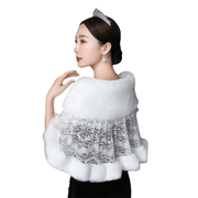 White lace bridal shawl, view 5 - MRSLM
