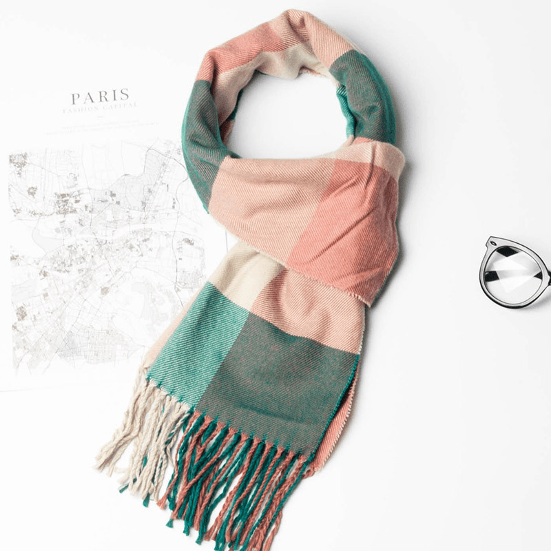 men's plaid warm scarf, view 12 - MRSLM