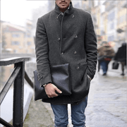 men's mid-length lapel coat, view 3 - MRSLM