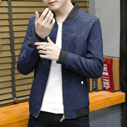 men's striped baseball collar jacket - MRSLM