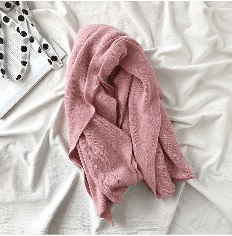 pure color knitted scarf, view 7 - MRSLM