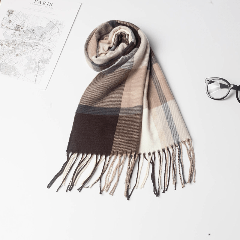men's plaid warm scarf, view 4 - MRSLM