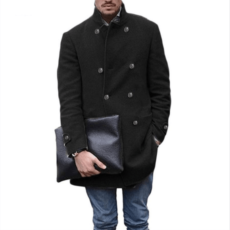 men's mid-length lapel coat, view 4 - MRSLM