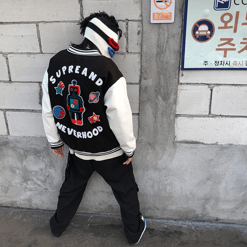 men's loose baseball jacket, view 6 - MRSLM