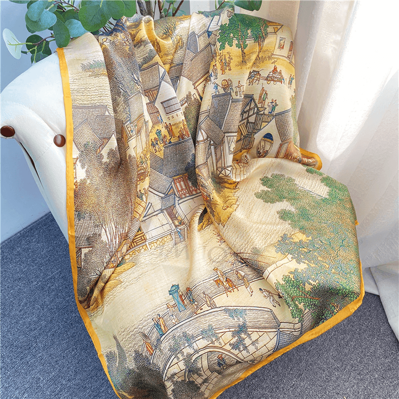 women's large square silk scarf, view 6 - MRSLM