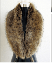 faux fox fur collar scarf, view 4 - MRSLM