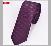 narrow striped jacquard tie, view 5 - MRSLM