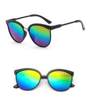 Women's retro reflective large frame sunglasses, view 7 - MRSLM
