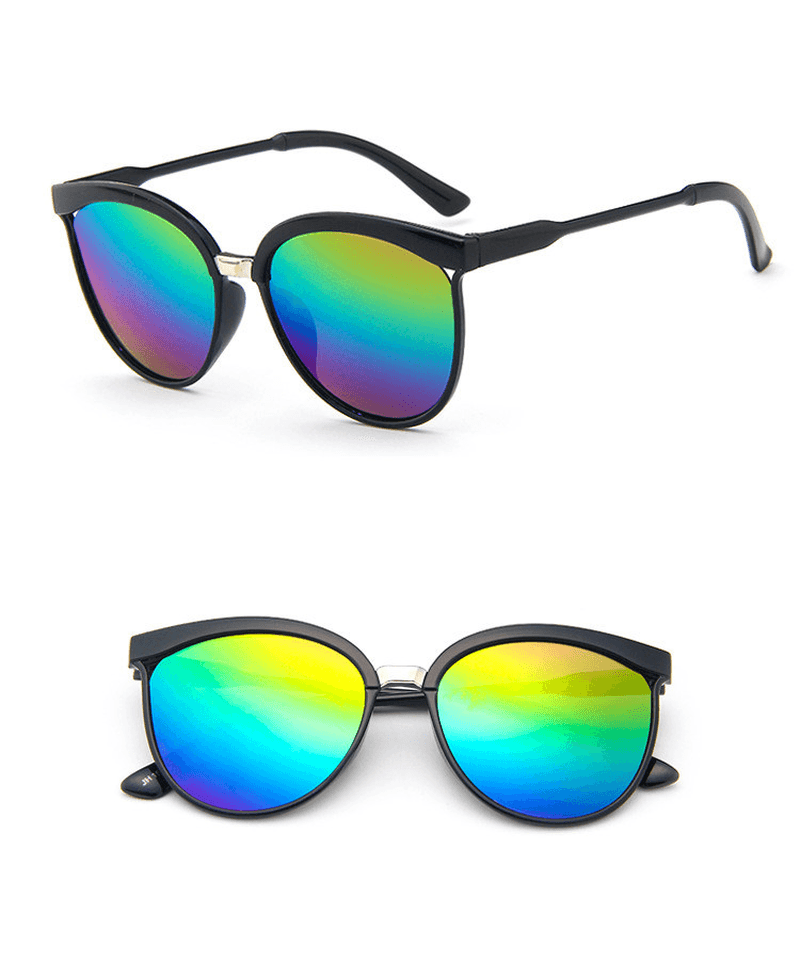 Women's retro reflective large frame sunglasses, view 7 - MRSLM