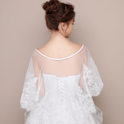 ivory lace shawl, view 2 - MRSLM