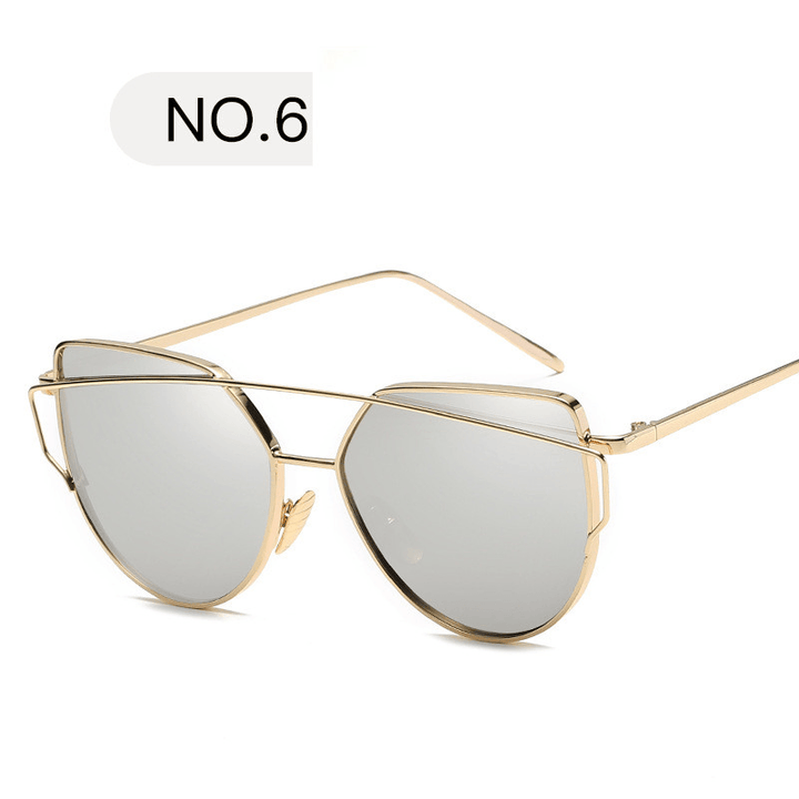 Design Mirror Rose Gold Vintage Cateye Fashion Sun Glasses Lady Eyewear - MRSLM