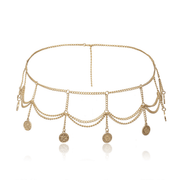 Multi-layer coin tassel waist chain, view 2 - MRSLM