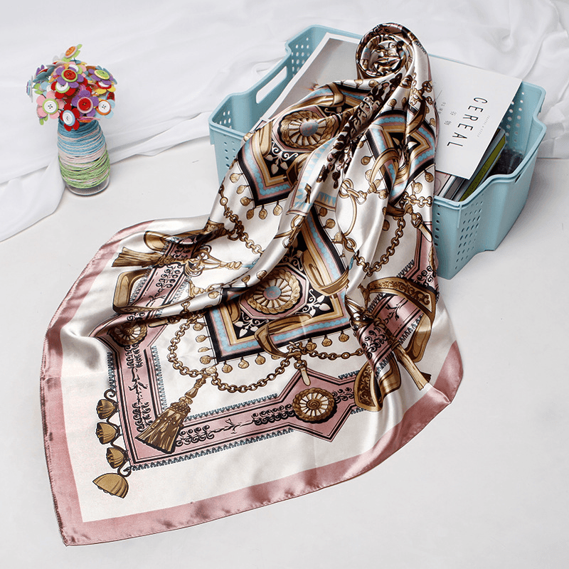 women's printed satin bandana scarf - MRSLM