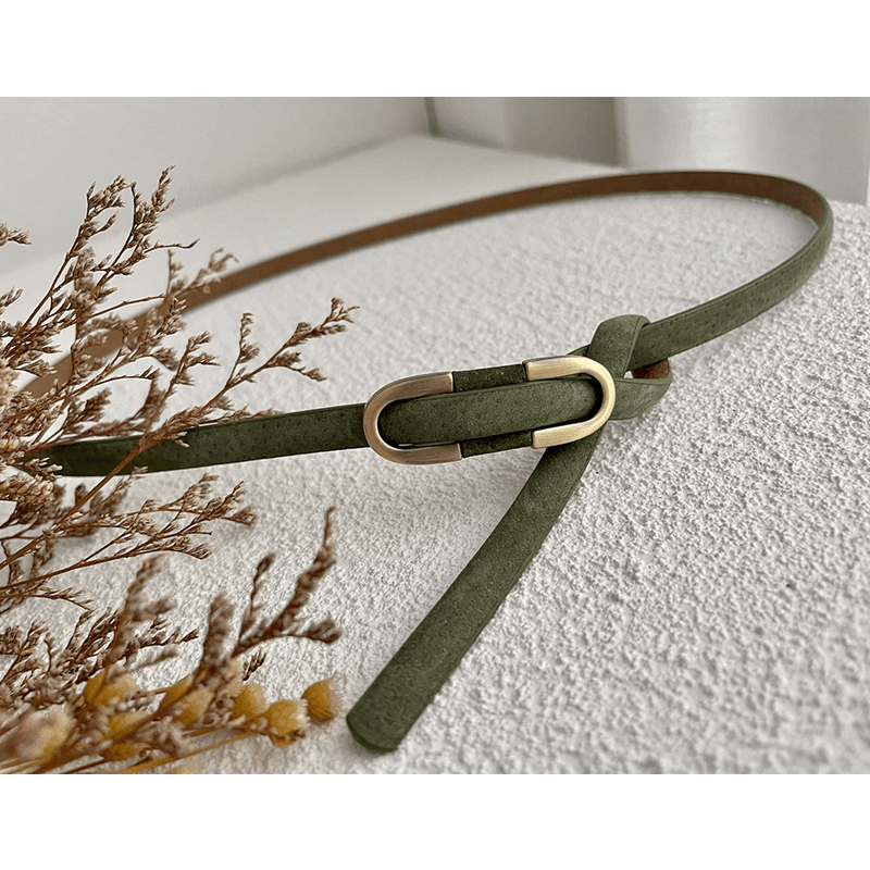 Women's thin pigskin belt, view 6 - MRSLM