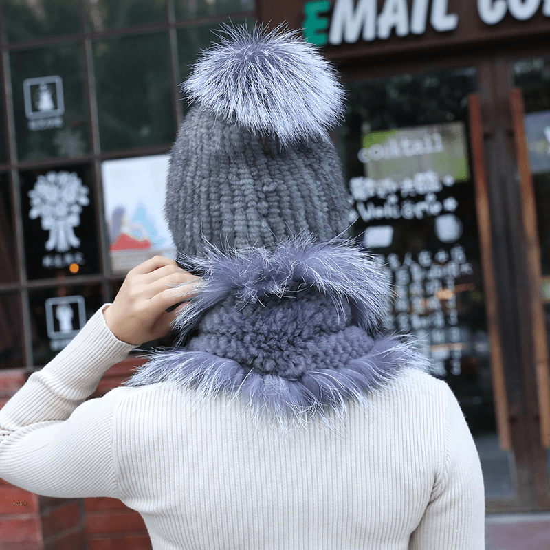 women's fur hat and scarf set, view 6 - MRSLM