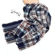 rainbow plaid wool blend scarf - MRSLM