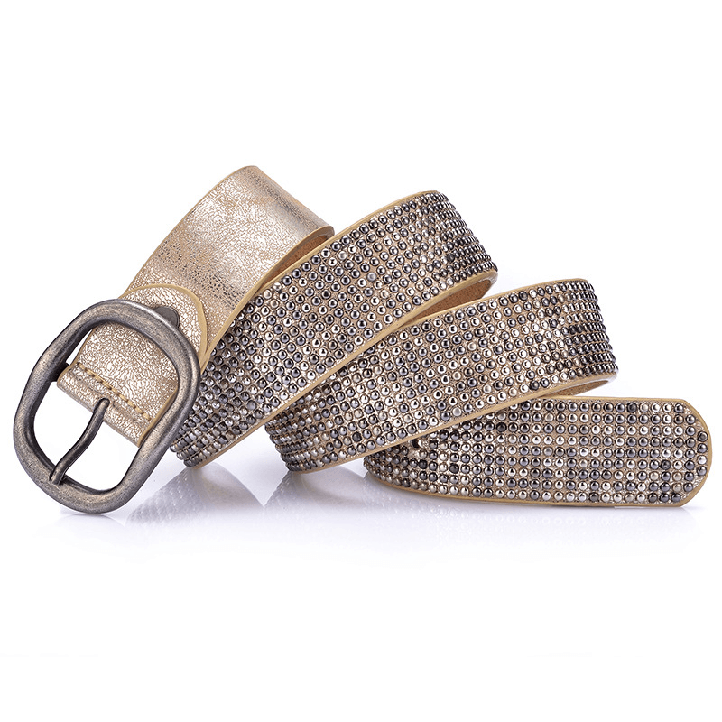 Rivet Decorated Ladies Fashion Cool Style Wide Belt - MRSLM