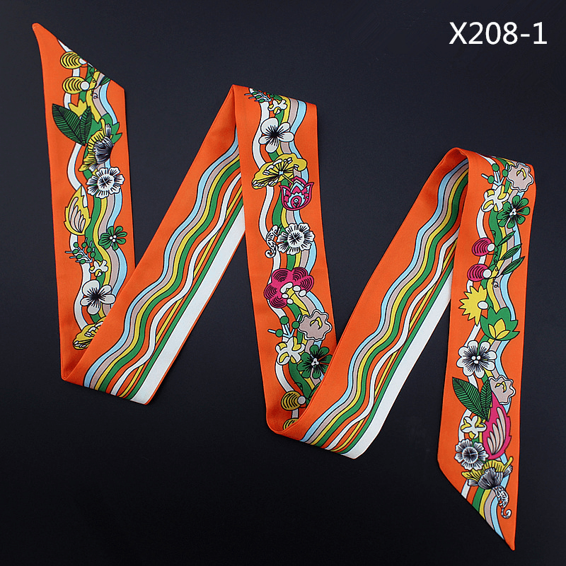narrow long twill silk scarf - MRSLM