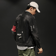 mens loose denim tooling jacket, view 4 - MRSLM