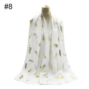 gold leaf print scarf turban shawl, view 9 - MRSLM