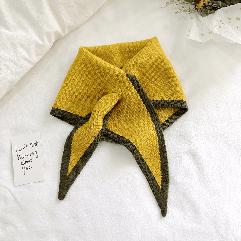 triangle knitted shawl scarf, view 4 - MRSLM