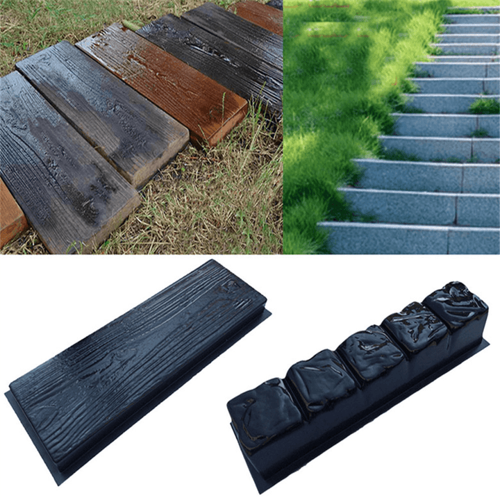 Old Wooden Boards Concrete Stone Mould for Garden Stepping Stone Path Patio - MRSLM