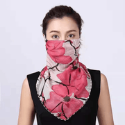 Printed chiffon sun mask, view 3 - MRSLM
