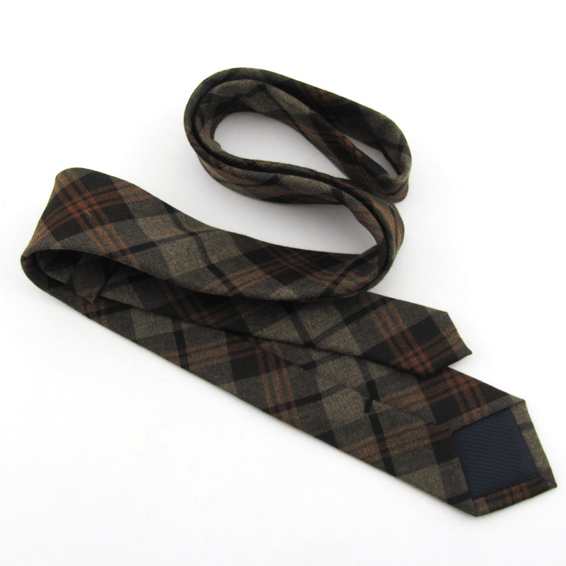 slim striped flannel tie, view 21 - MRSLM
