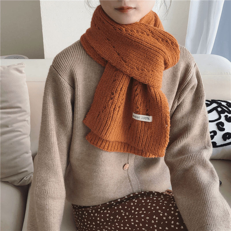 knitted hollow warm scarf, view 6 - MRSLM