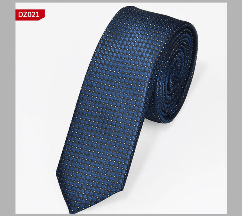narrow striped jacquard tie, view 3 - MRSLM