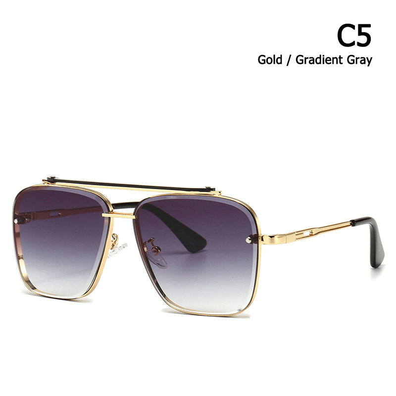 retro square frame sunglasses, view 3 - MRSLM