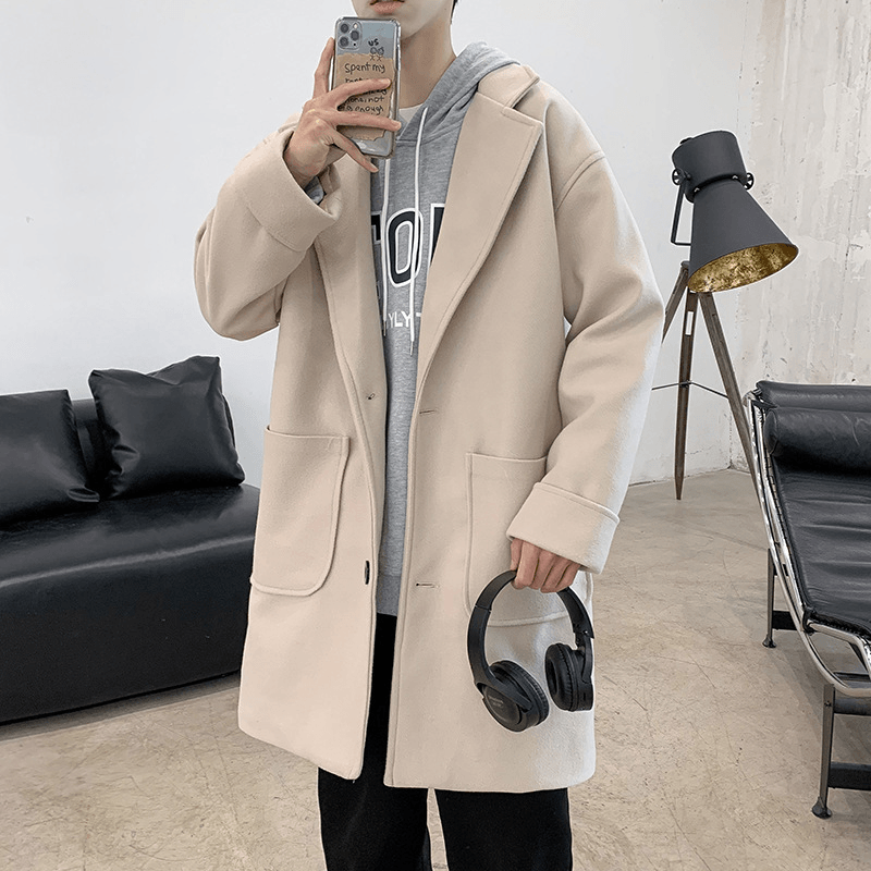 men's mid-length thick coat, view 4 - MRSLM