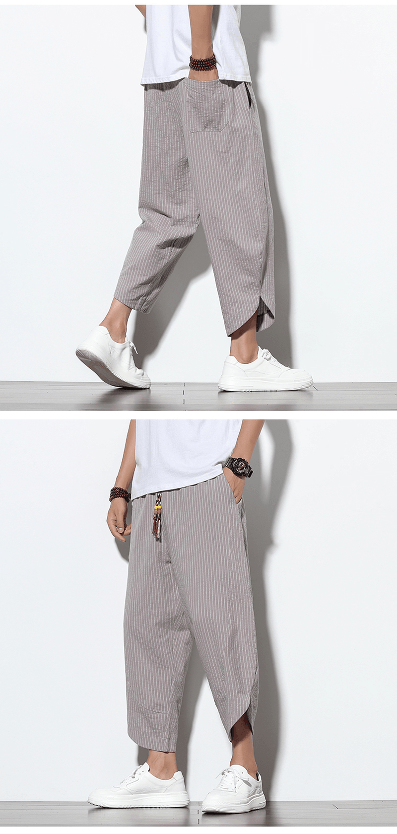 men's striped harem pants, view 12 - MRSLM