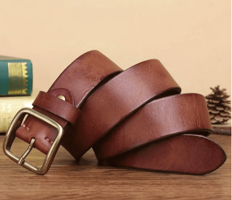Men's cowhide leather belt, view 4 - MRSLM