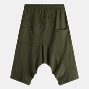 Men's army green cotton shorts, view 6 - MRSLM