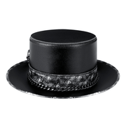 pu leather skull chain hat, view 5 - MRSLM