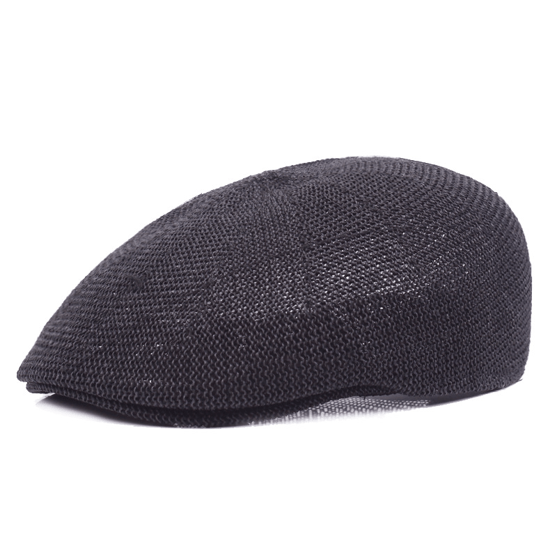 summer mesh beret cap with short brim, view 4 - MRSLM