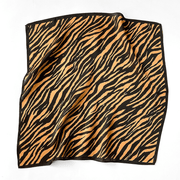 women's striped silk small square scarf, view 2 - MRSLM