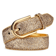 women's faux leather sequin belt, view 4 - MRSLM