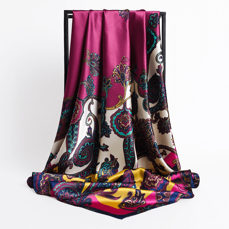 retro silk satin square scarf, view 17 - MRSLM