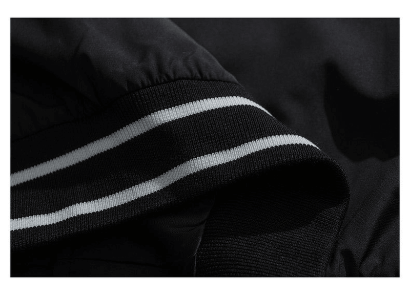 retro color block baseball jacket, view 5 - MRSLM