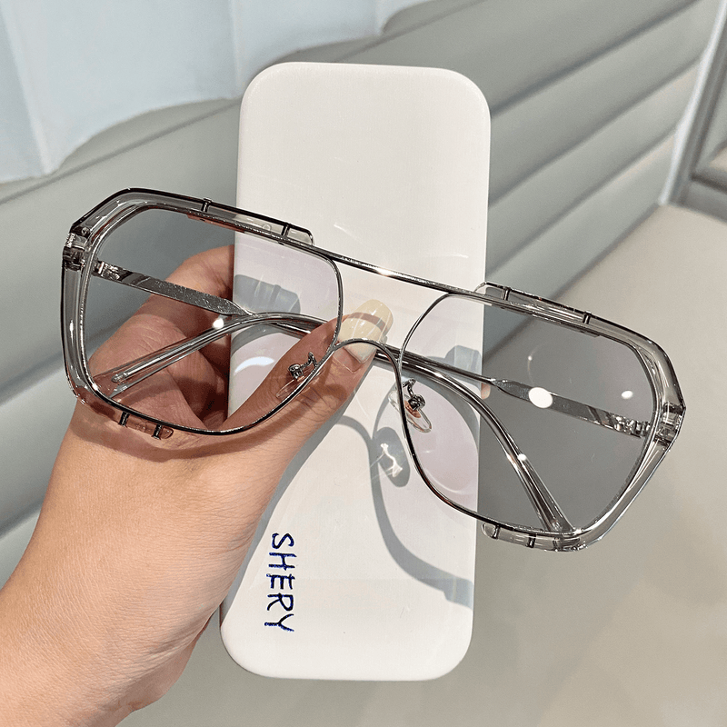 one-piece big frame aviator sunglasses, view 3 - MRSLM
