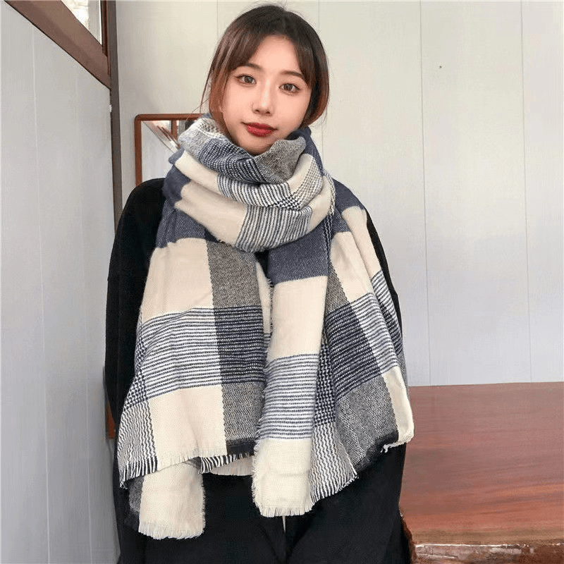 Imitated Wool All-Match Double-Sided Autumn and Winter Thickened Warm Scarf - MRSLM