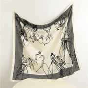 twill imitation silk scarf, view 4 - MRSLM