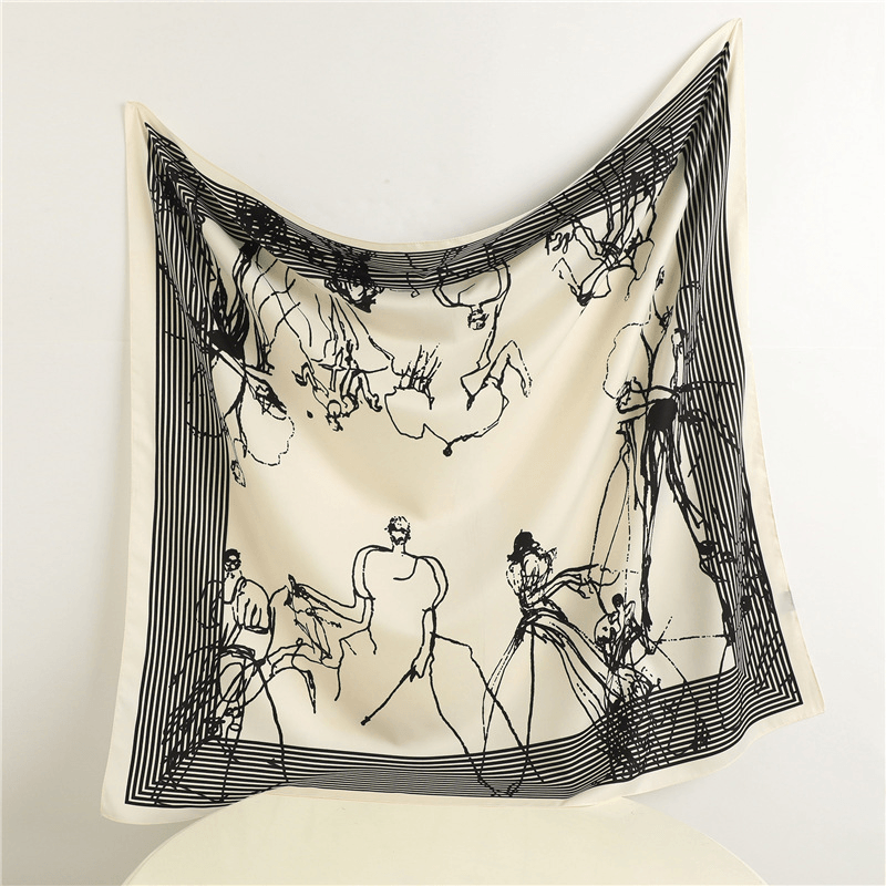 twill imitation silk scarf, view 4 - MRSLM