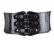 women's black ultra-wide rivet elastic belt, view 4 - MRSLM