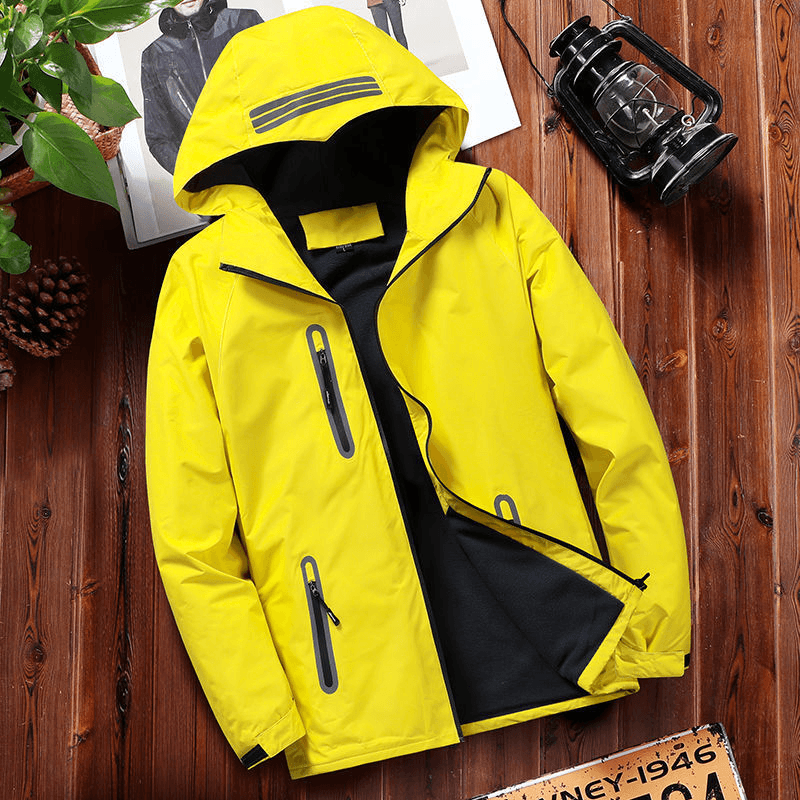 men's loose cotton-padded hooded jacket, view 3 - MRSLM