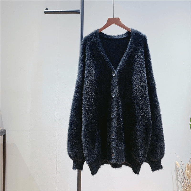Spring Women Sweater Poncho Long Sleeve Loose Knitted Sweater Coat