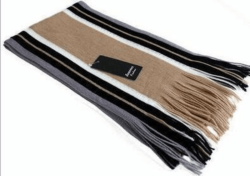 striped tassel scarf, view 7 - MRSLM